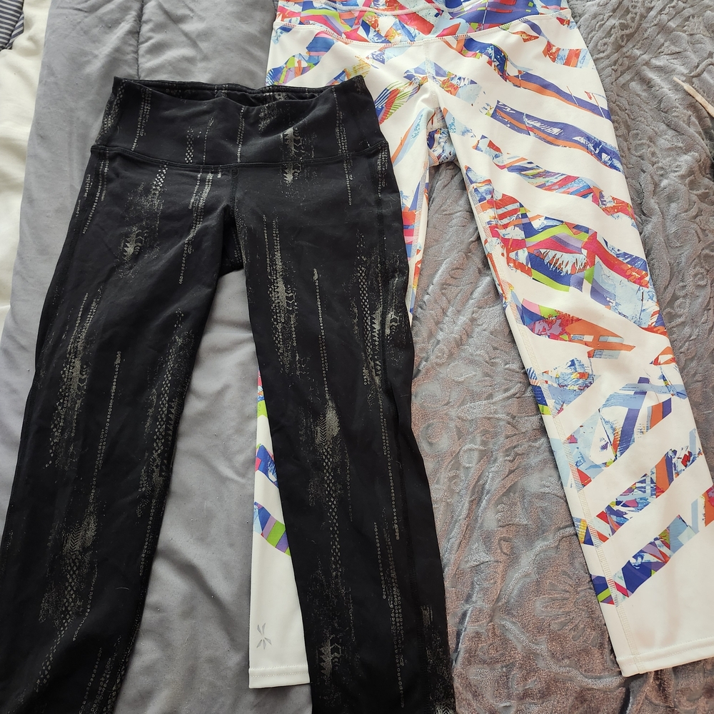 Athleta Black and Multicolor Leggings